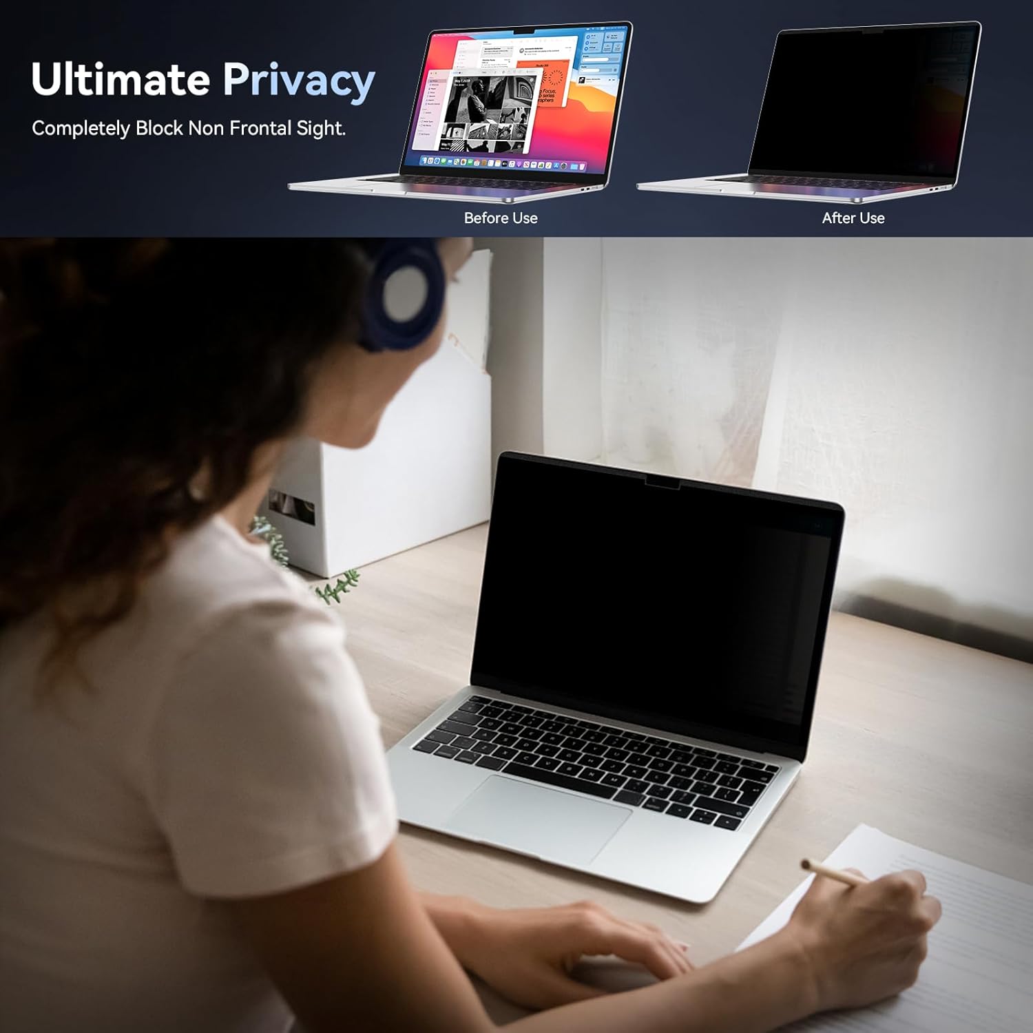Magnetic Privacy Screen Filter for MacBook | Anti-Spy & Blue Light Guard