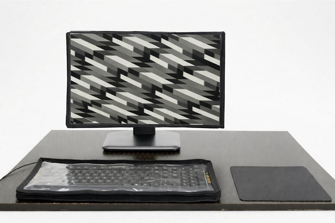Blufury Polycarbonate Computer Desktop Cover Set for 24 Inch Monitor (Grey)