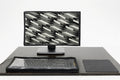 Blufury Polycarbonate Computer Desktop Cover Set for 21/22 Inch Monitor (Grey)
