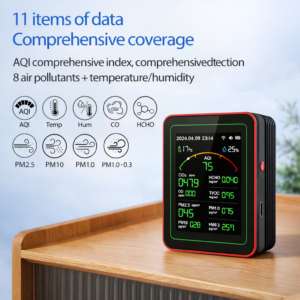 AQI Smart Air Quality Monitor | 15-in-1 Laser Sensor WiFi Pollution Tester with CO2, PM2.5, PM10 & Alarm - Image 7