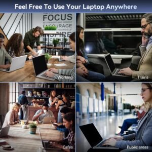 15.6 Inch Laptop Privacy Screen Filter, Anti-Spy Double-Sided HD Glass | Protects Confidential Data from Side Viewing |16:9 - Image 3