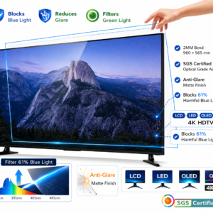 32 Inch TV Blue Light Filter Screen Protector | 2MM Optical Grade Acrylic | SGS Certified Anti-Glare Eye Protection Panel - Image 2