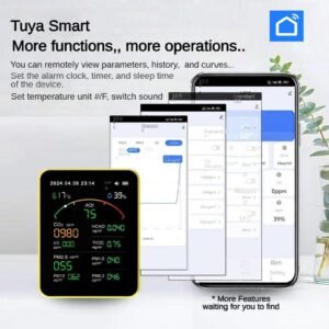 India’s First Laser Sensor AQI Smart Air Quality Monitor with Wifi Connectivity| 15-in-1 CO2, CO, HCHO, TVOC, PM2.5, PM10 Pollution Tester with Alarm - Image 4